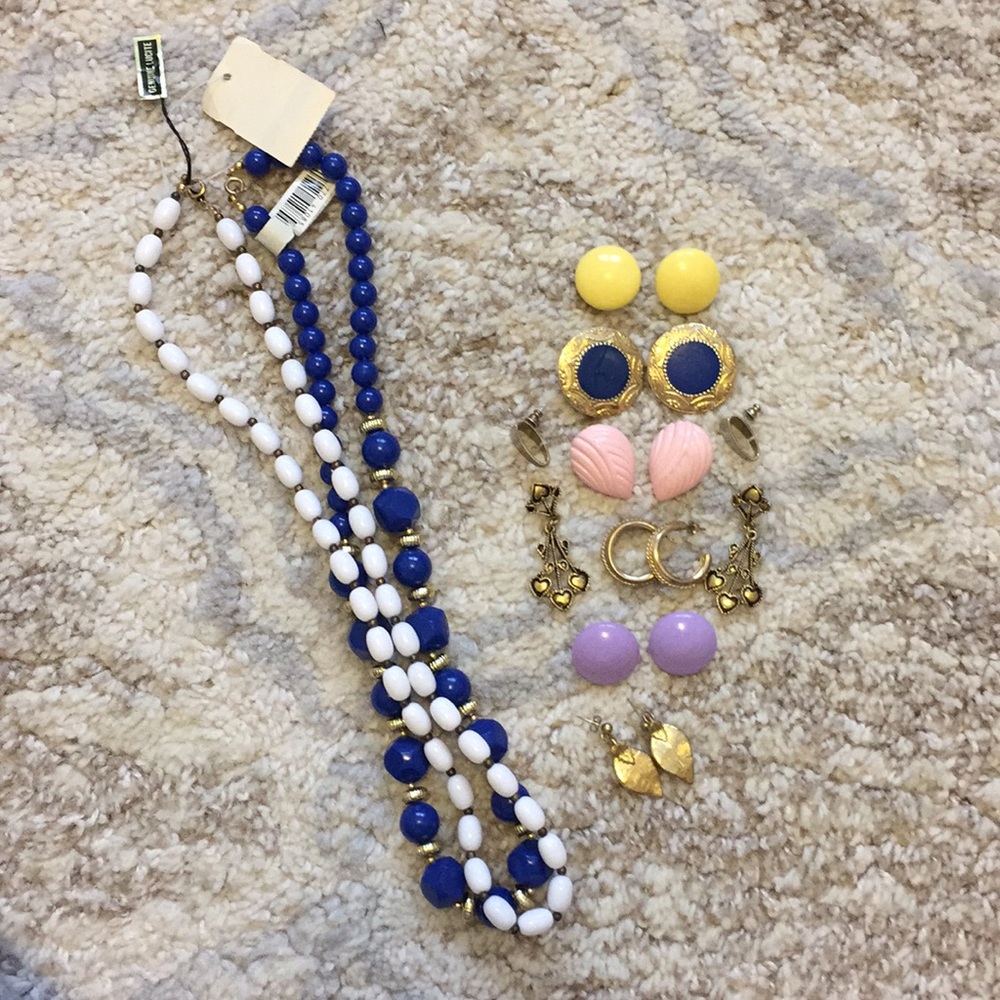 Vintage earrings + necklaces